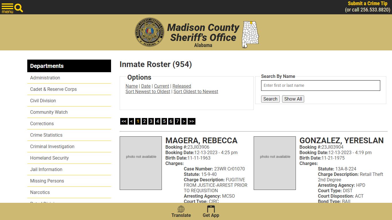 Inmate Roster - Madison County Sheriff's Office